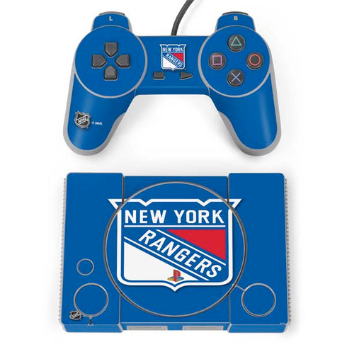 NHL New York Rangers Solid Background PlayStation Classic Bundle Skin